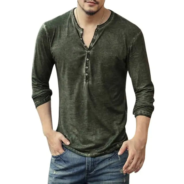 Tee Shirt V-Neck Long Sleeve