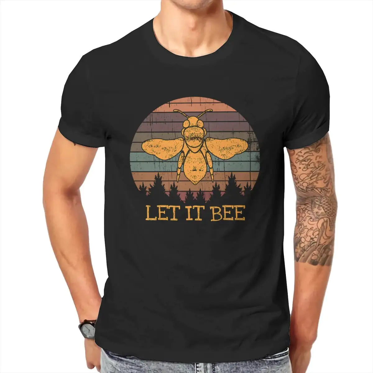 Camiseta con estampado Let It Bee para hombre