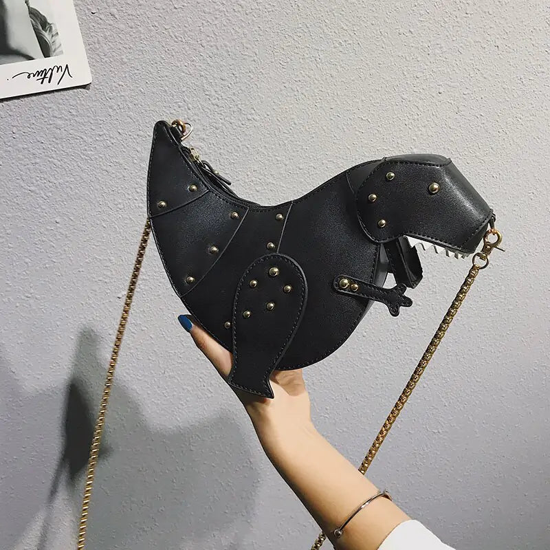 Bolso de cuero de dinosaurio