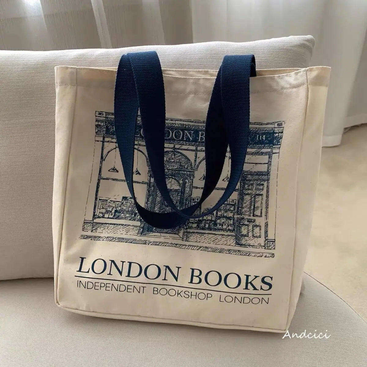 Bolso de hombro con estampado de libros de Londres