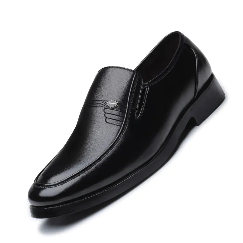 Zapatos formales de cuero negro para hombre