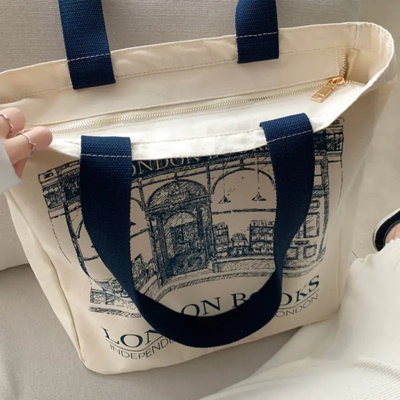 Bolso de hombro con estampado de libros de Londres